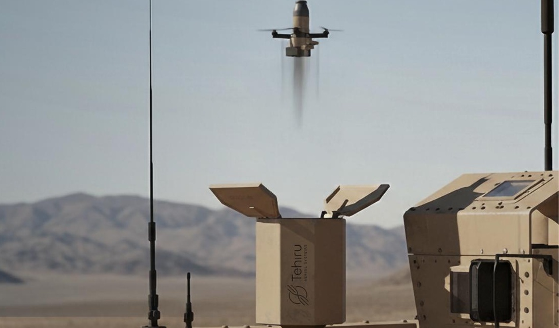NS1 drone launching from Hive system